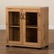 Baxton Studio Zentra Modern and Contemporary Oak Brown Finished Wood 2-Door Storage Cabinet with Glass Doors 189-11994-ZORO - alternate 10
